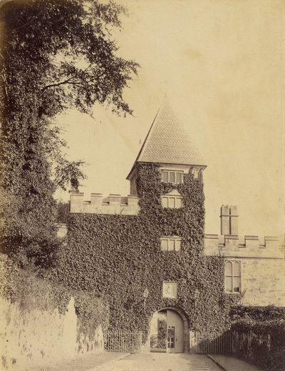 Toegangspoort en toren, Lismore Castle door Francis Edmond Currey
