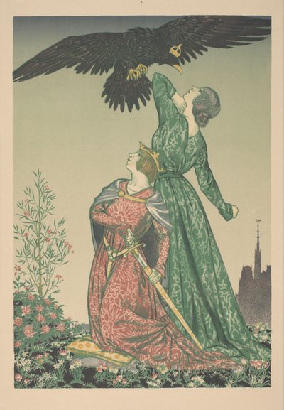 Twee vrouwen aangevallen en een gekroonde adelaar door Francis Ernest Jackson