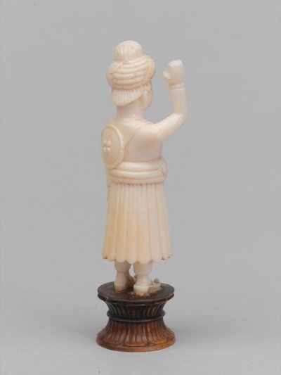 Zwarte pion, schaakstuk, India door Francis Frith
