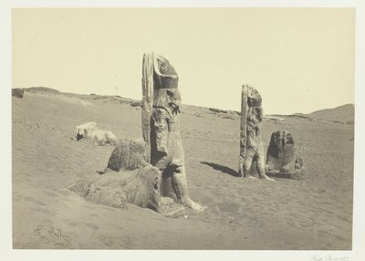 Kolossen en sfynxen in Wady Saboua, Nubië door Francis Frith