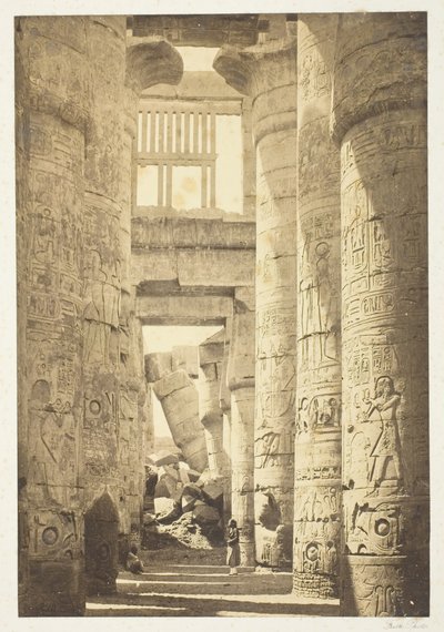 Interieur van de Zuilenhal, 1857, gedrukt 1862 door Francis Frith