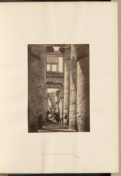 Interieur van de Zuilenhal, Karnac door Francis Frith