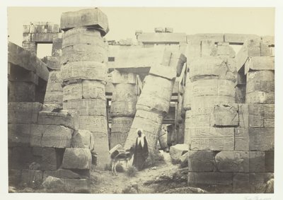 Zuilen in de Grote Zaal, Karnak, 1857 door Francis Frith