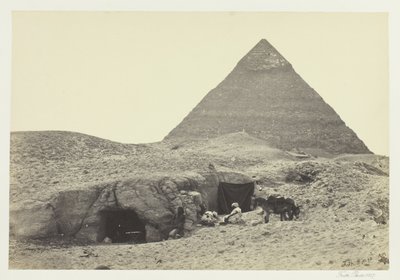Rotstombes en piramide van Belzoni, Gizeh door Francis Frith
