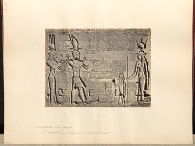 Beelden, Denderah, "Cleopatra en haar zoon, Nero Casar". door Francis Frith