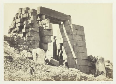 De Granieten Pyloon, Thebe, 1857 door Francis Frith
