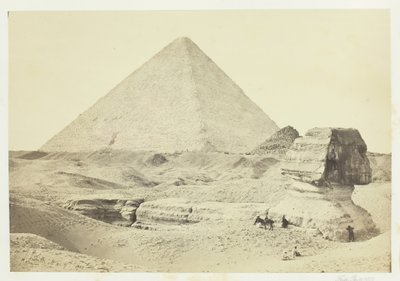 De Sfinx en de Grote Piramide, Gizeh, 1857 door Francis Frith