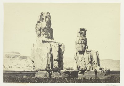 De beelden van Memnon, vlakte van Thebe door Francis Frith