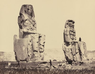 De standbeelden van de vlakte, Thebe,1858 (foto) door Francis Frith