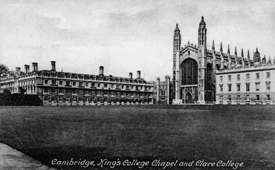 Kings College Chapel en Clare College, Cambridge, Cambridgeshire, eind 19e eeuw door Frith and Co