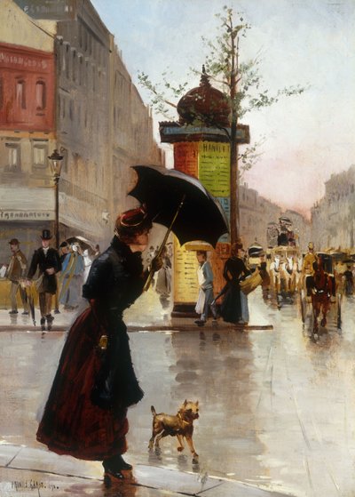Parijse Straatscène, 1890 door Francis Garat