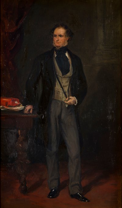 Portret van Edward Stanley, ca. 14e Graaf van Derby, ca. 1820-69 door Francis Grant