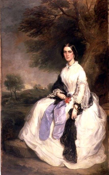 Portret van mevrouw John Hick, ca. 1861 door Francis Grant