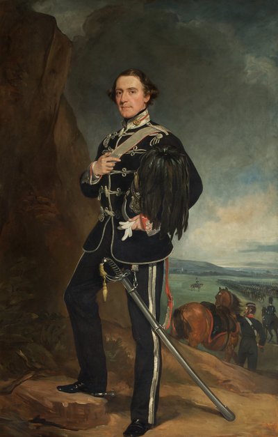 De 2e Lord de Tabley als Kolonel Commandant van de Earl of Chesters Yeomanry Cavalry door Francis Grant