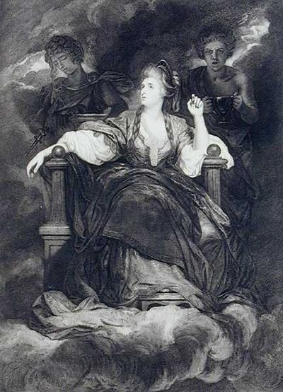 Mrs Siddons in de rol van een Tragische Muze door Francis Haward