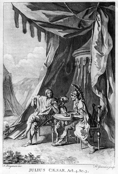 Brutus en Cassius in de tent van Brutus, Act IV Scene iii uit 