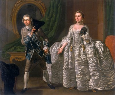 David Garrick en Hannah Pritchard in een Scene uit The Suspicious Husband door Francis Hayman