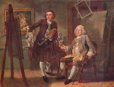 Robert Walpole, Eerste Graaf van Orford, K.G., in het atelier van Francis Hayman, R.A., ca. 1748-1750, 19 door Francis Hayman