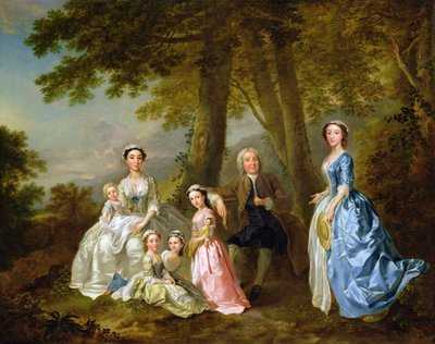 Samuel Richardson Zittend met zijn Tweede Familie door Francis Hayman
