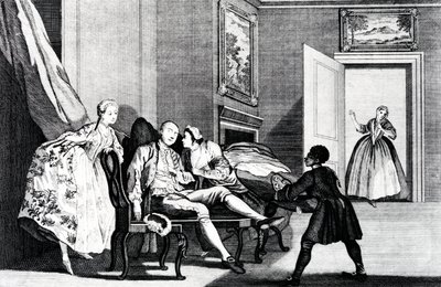 Een kus stelen, ca. 1743 door Francis Hayman