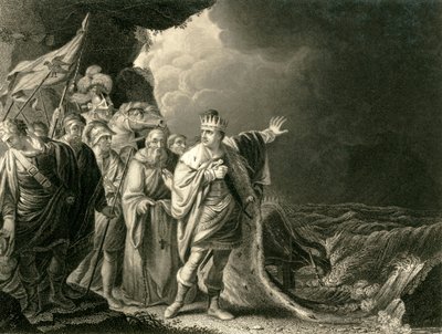 Canute berispt zijn hovelingen, c1840 door Francis Holl