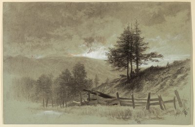 Veld met hek door Francis Hopkinson Smith