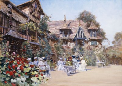 Lunch in de herberg, 1881 door Francis Hopkinson Smith