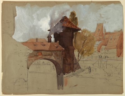 Studie van brug en kanaal door Francis Hopkinson Smith