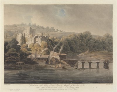 Kasteel Chepstow aan de rivier de Wye door Francis Jukes