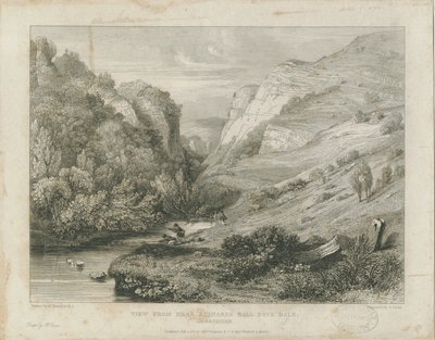 Dovedale - landschap: gravure door Francis Legatt Chantrey