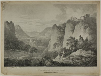 Het kasteel van Tirol, nabij Meran door Francis Nicholson