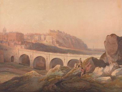 Uitzicht op Edinburgh vanaf Calton Hill door Francis Nicholson