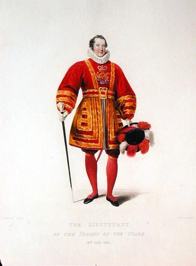 De luitenant van de Yeoman of the Guard door Francis Phillip (after) Stephanoff