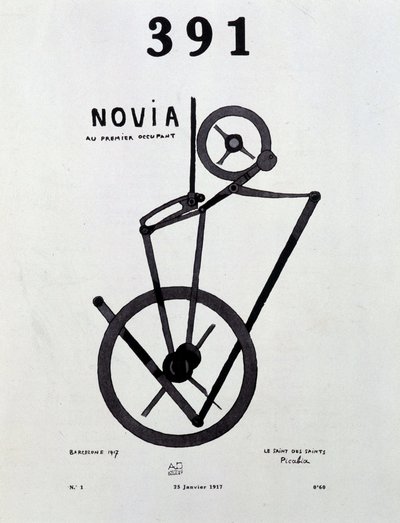 Omslag van het tijdschrift "391" nr. 1 van Picabia (1879-1953), 25/1/1917. door Francis Picabia