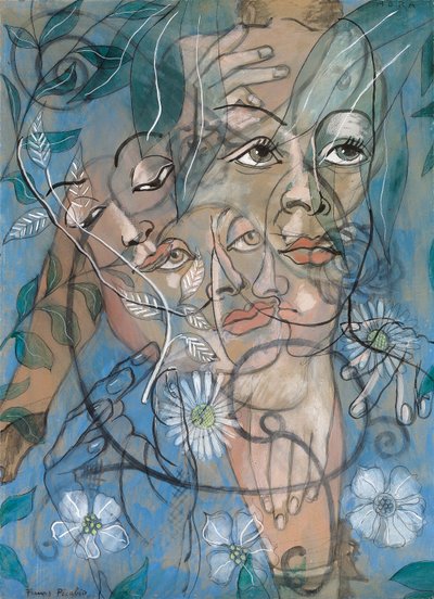 Hera, ca. 1929 (olieverf, gouache, houtskool en potlood op board) door Francis Picabia