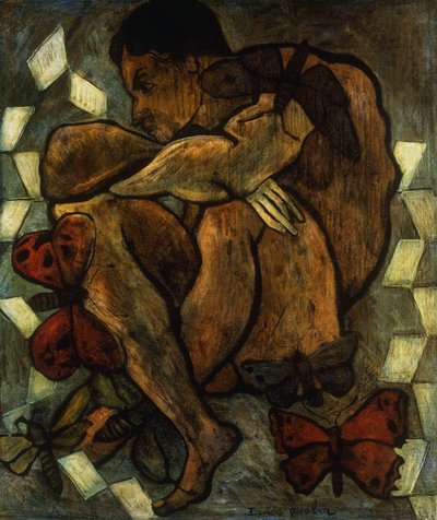 Naakte man met vlinders; Homme nu aux Papillons door Francis Picabia