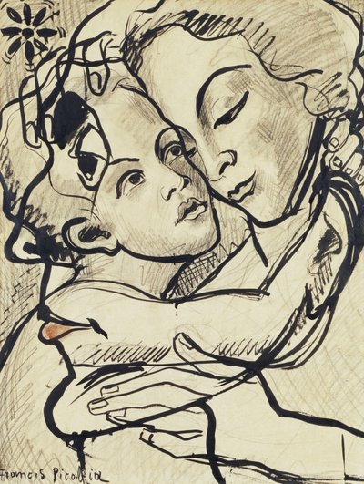 Transparantie (Moederschap), c.1931-32 (houtskool, penseel en Oost-Indische inkt op papier) door Francis Picabia