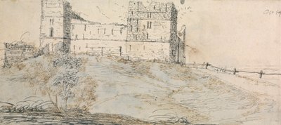 Oostzijde van Sheriff Hutton Castle door Francis Place