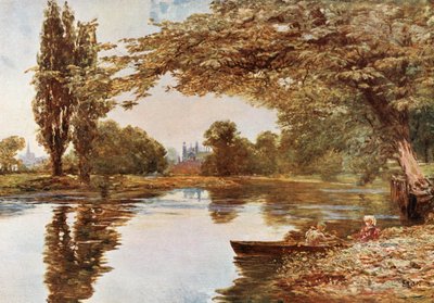 Eton College Kapel vanaf de Theems door Francis S. Walker