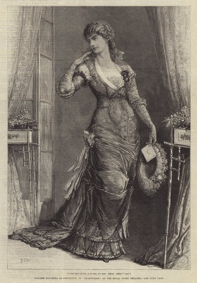 Madame Modjeska als Constance, in Heartsease, in het Royal Court Theatre door Francis S. Walker