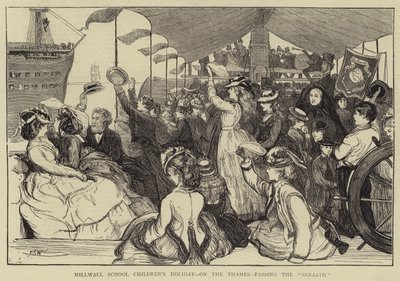 Vakantie van Millwall Schoolkinderen, op de Theems, langs de Goliath door Francis S. Walker