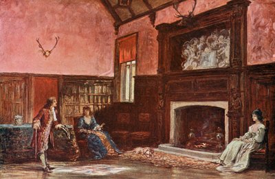 De hal in Stoke Poges Manor door Francis S. Walker