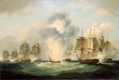 Vier Britse fregatten veroveren Spaanse schattransportschepen, bedoeld om de oorlogsinspanningen van Frankrijk te versterken, 5 oktober door Francis Sartorius