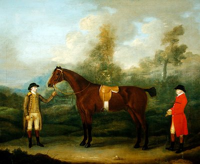 Jager met zijn paard en knecht door Francis Sartorius