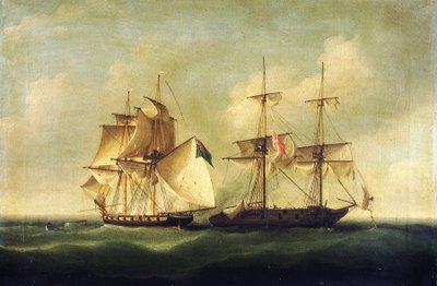 Napoleontische Oorlogen: Kanonneerboot Oorlog (1807-1814) tussen het Koninkrijk Denemarken en Noorwegen en de Britse vloot door Francis Sartorius