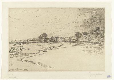Abdij van Sawley door Francis Seymour Haden (Sir) (signed by artist)
