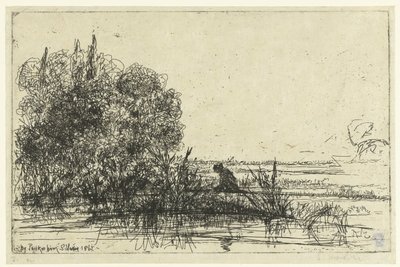 Twickenham aan de Theems door Francis Seymour Haden (Sir) (signed by artist)
