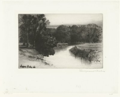 Zonsondergang in Ierland door Francis Seymour Haden (Sir) (signed by artist)