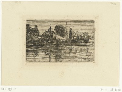 Dorp aan het water door Francis Seymour Haden (Sir)