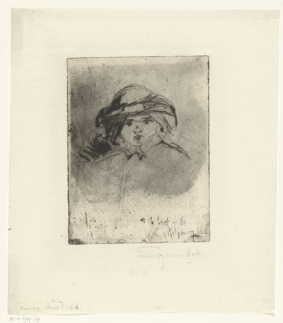 Hoofd van een meisje door Francis Seymour Haden (Sir)